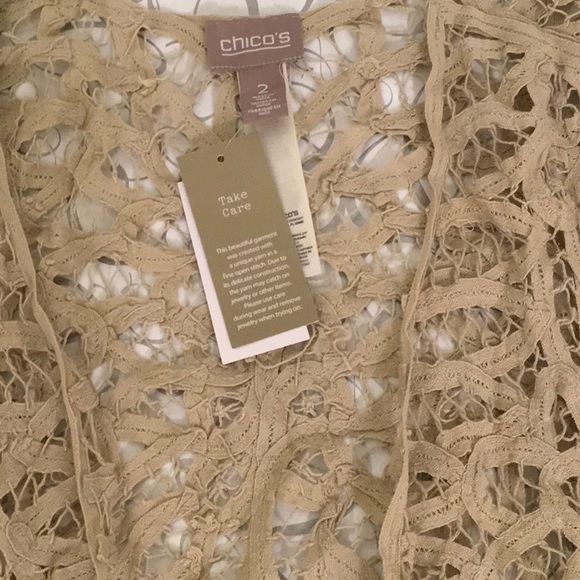 Open Front Lace Yarn Cardigan L NWT - Picture 2 of 4